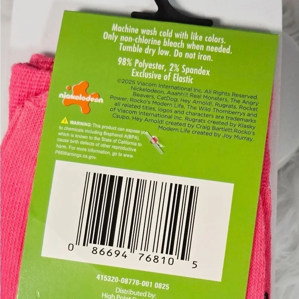 Rugrats Chuckie Pink Crew Socks – Forever Young Y2K Retro Nickelodeon Nostalgia